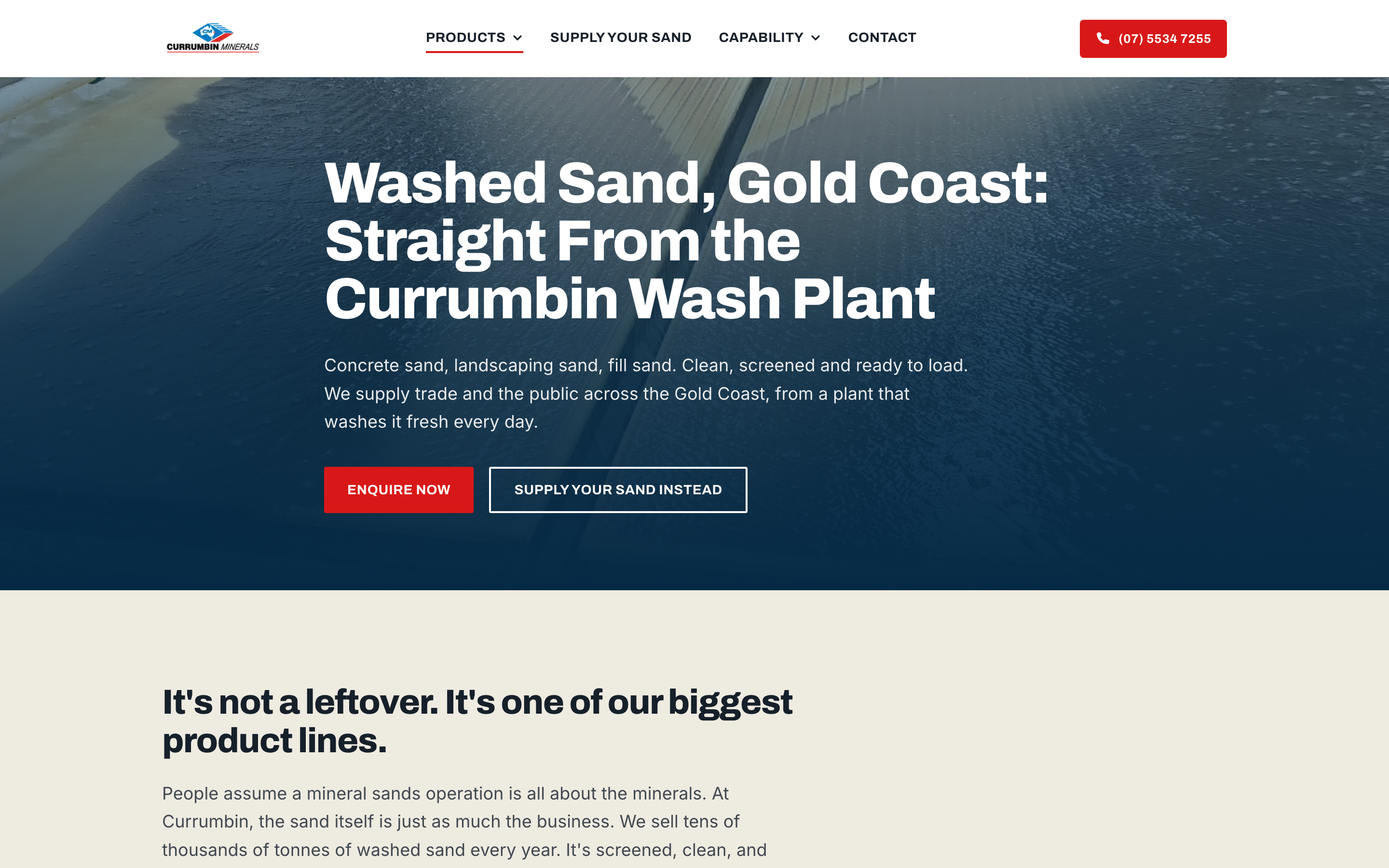 Washed sand page